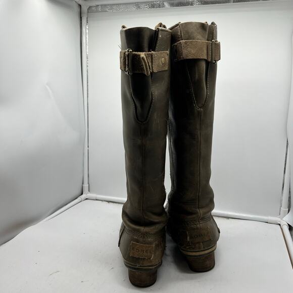 Sorel Slimpack Tall Leather Boots Womens 8 Riding Duck Snow Winter - Picture 8 of 11